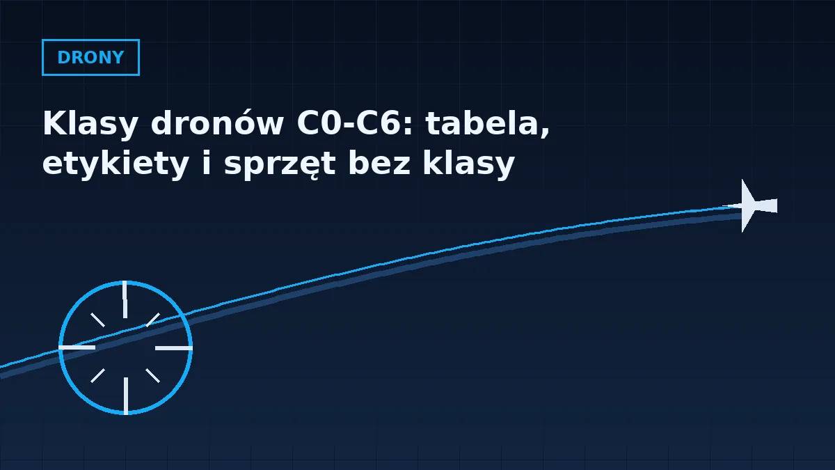 Grafika nagłówkowa artykułu o klasach dronów C0-C6 w barwach serwisu Pilotuje.pl