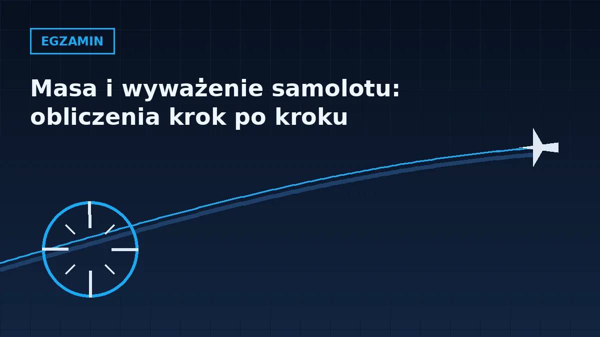Grafika nagłówkowa artykułu o masie i wyważeniu samolotu w barwach serwisu Pilotuje.pl