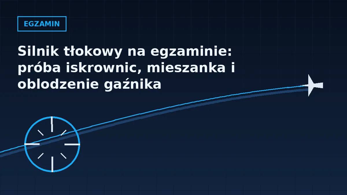 Grafika nagłówkowa artykułu o lotniczym silniku tłokowym, iskrownicach i oblodzeniu gaźnika w barwach serwisu Pilotuje.pl
