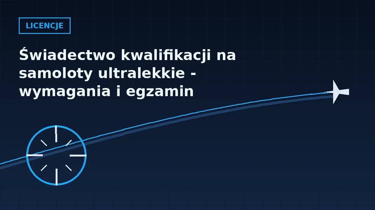 Grafika nagłówkowa artykułu o świadectwie kwalifikacji pilota samolotu ultralekkiego w barwach serwisu Pilotuje.pl
