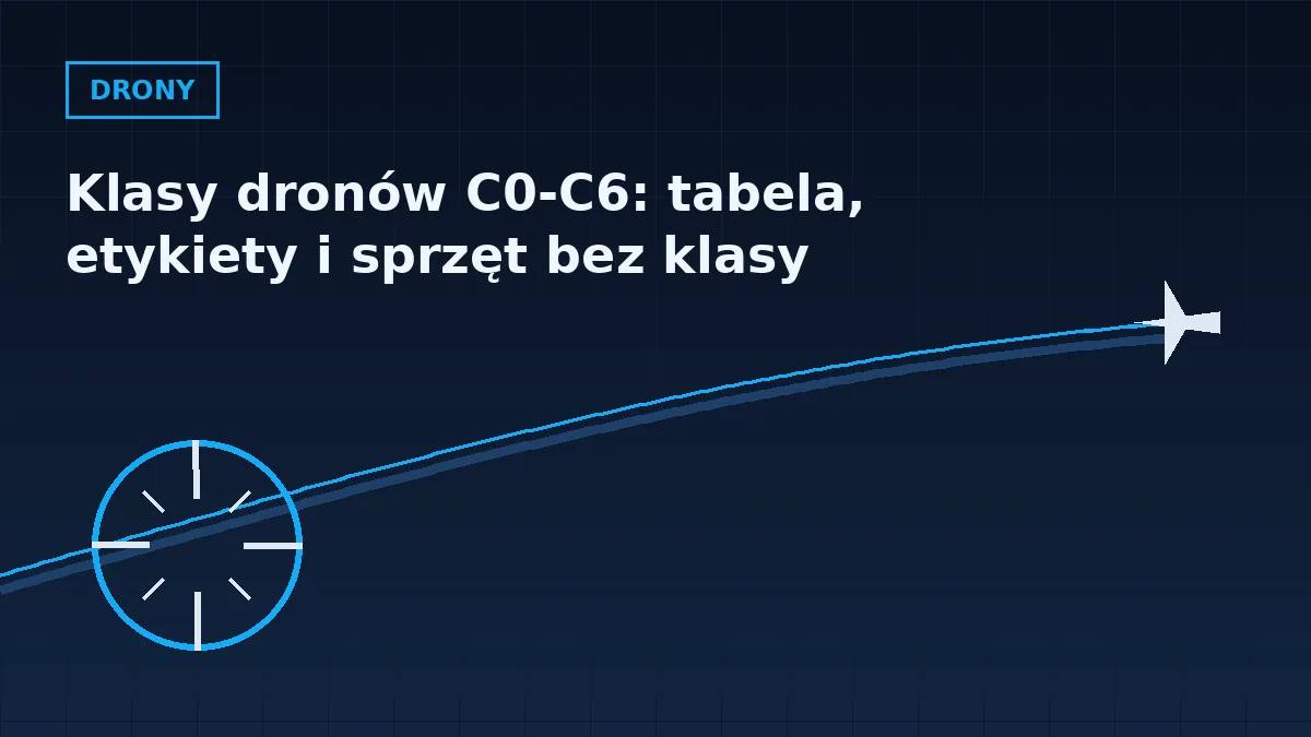 Grafika nagłówkowa artykułu o klasach dronów C0-C6 w barwach serwisu Pilotuje.pl