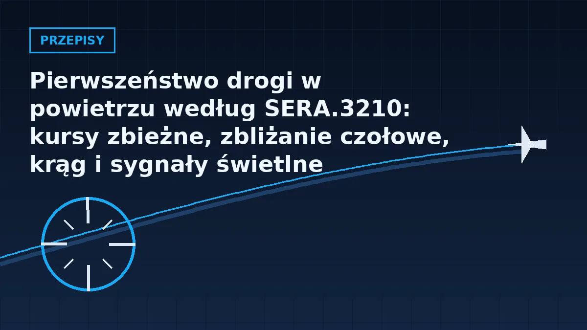 Grafika nagłówkowa artykułu o pierwszeństwie drogi w powietrzu według SERA.3210 w barwach serwisu Pilotuje.pl