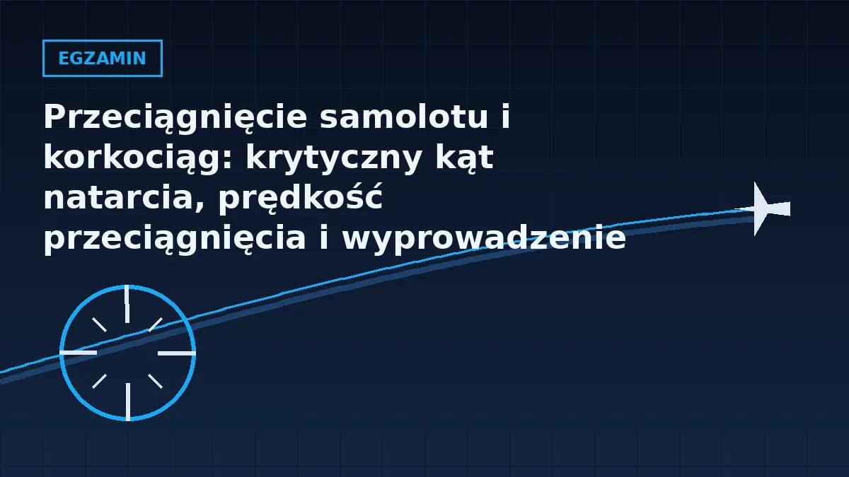 Grafika nagłówkowa artykułu o przeciągnięciu i korkociągu w barwach serwisu Pilotuje.pl
