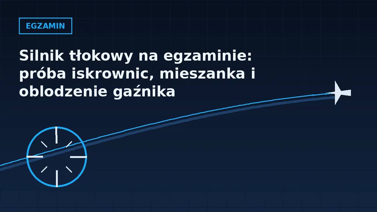 Grafika nagłówkowa artykułu o lotniczym silniku tłokowym, iskrownicach i oblodzeniu gaźnika w barwach serwisu Pilotuje.pl