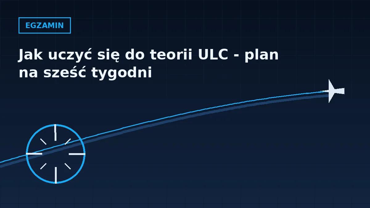 Grafika nagłówkowa artykułu o planie nauki do egzaminu teoretycznego ULC w barwach serwisu Pilotuje.pl