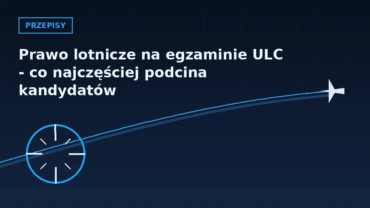 Grafika nagłówkowa artykułu o prawie lotniczym na egzaminie ULC w barwach serwisu Pilotuje.pl
