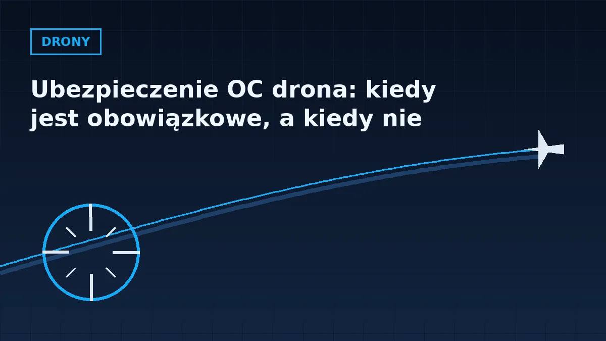 Grafika nagłówkowa artykułu o ubezpieczeniu OC drona w barwach serwisu Pilotuje.pl